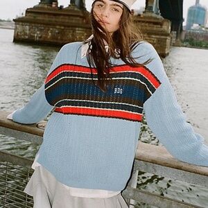 BDG Carter Recycled Pullover Sweater in Blue